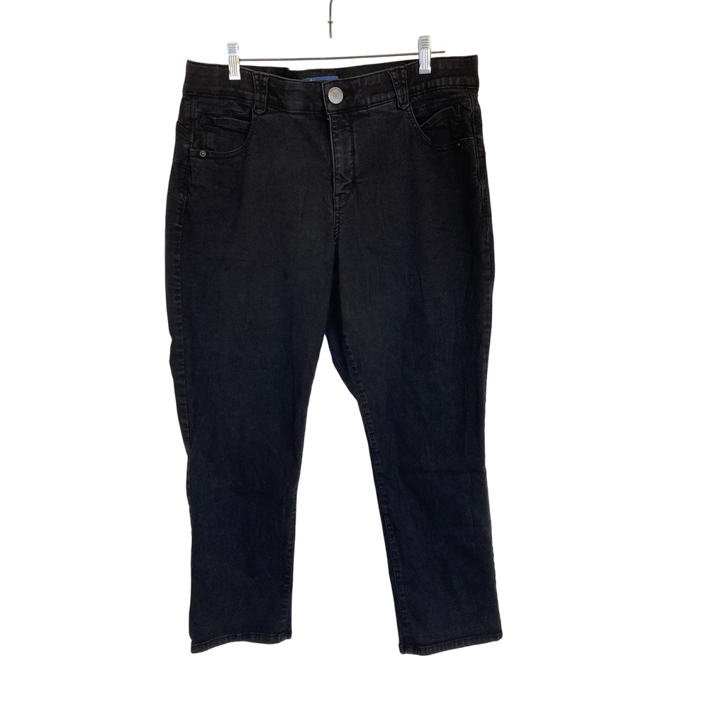 Democracy Absolution Black Cropped Straight Leg Jeans Plus Size 18W WVX1176SL